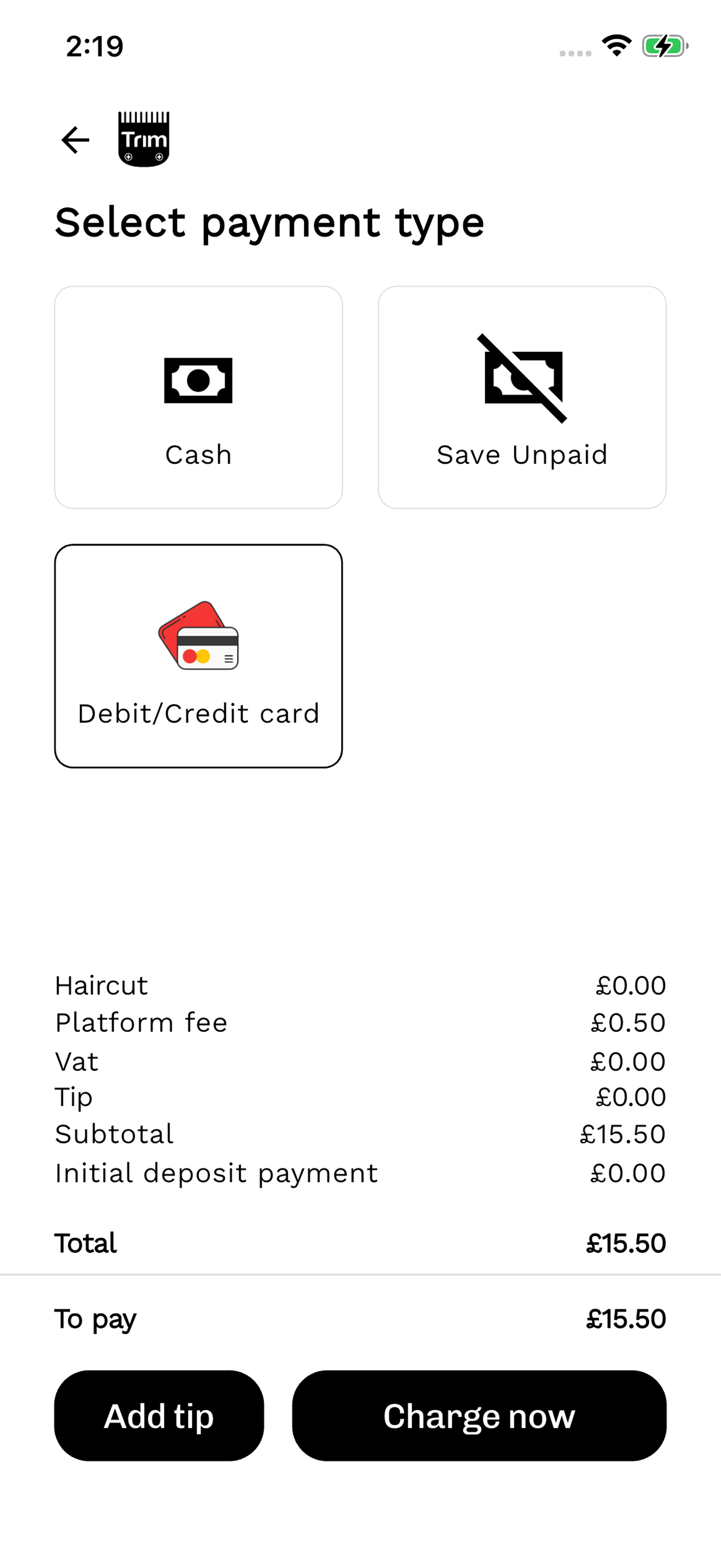 Trim Business payments